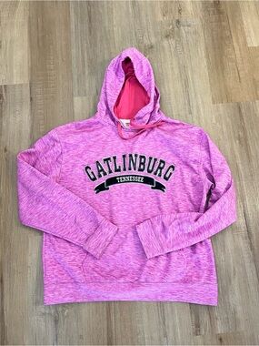 Gatlinburg Pink Marled Pullover Hoodie with Drawstring